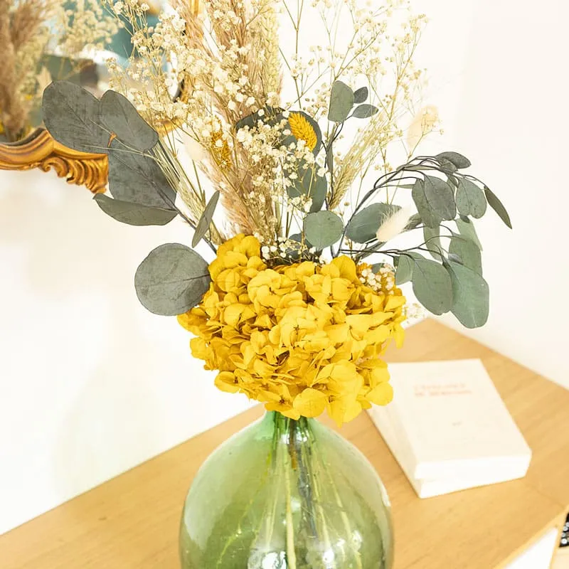 Réconciliation Végétale Juliette bouquet séché dame-jeanne jaune