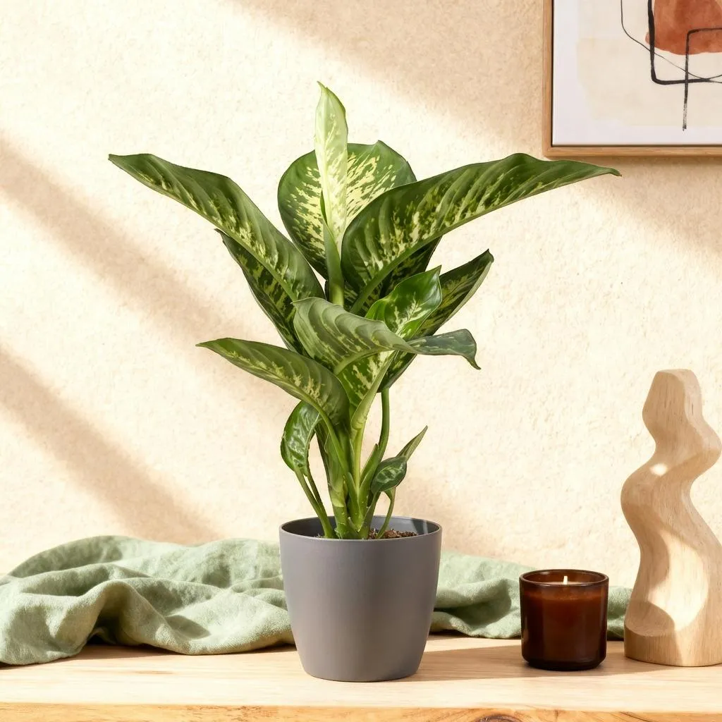 PLANT AND STORIES Dieffenbachia Tropic Snow plante d'intérieur panachée 90-100 cm