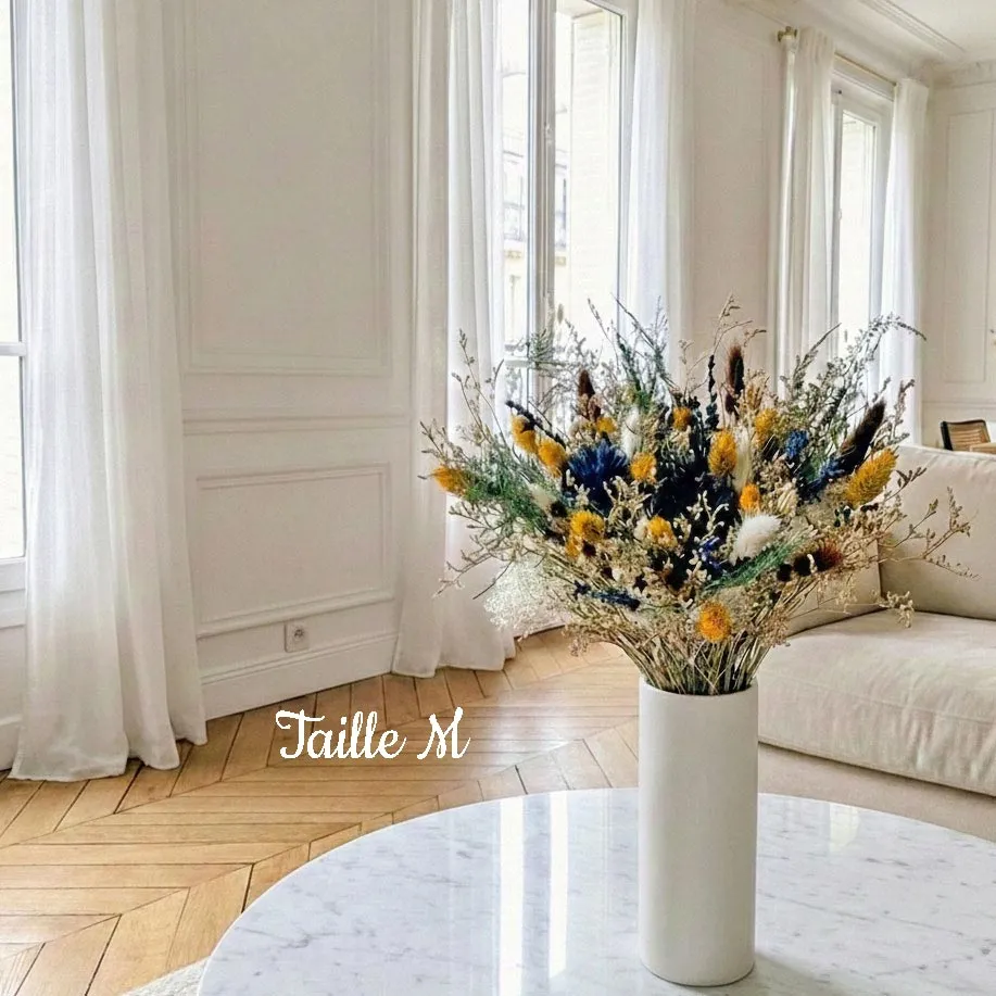 Réconciliation Végétale Billy bouquet fleurs séchées M bleu