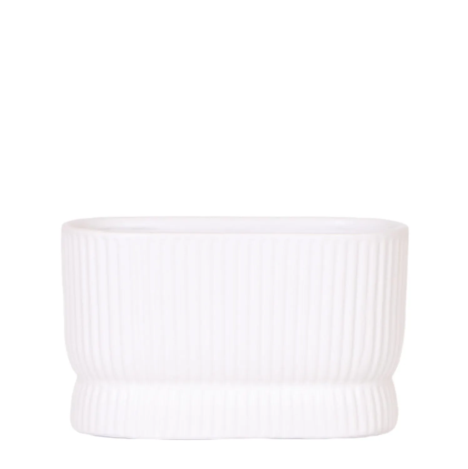 Plant and Stories Diabolo Twin cache-pot céramique blanc 2x9 cm nervuré
