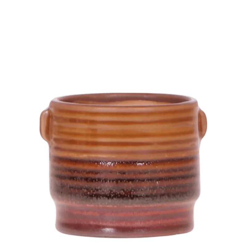 Plant and Stories email fondu cache-pot ceramique 9 cm brun