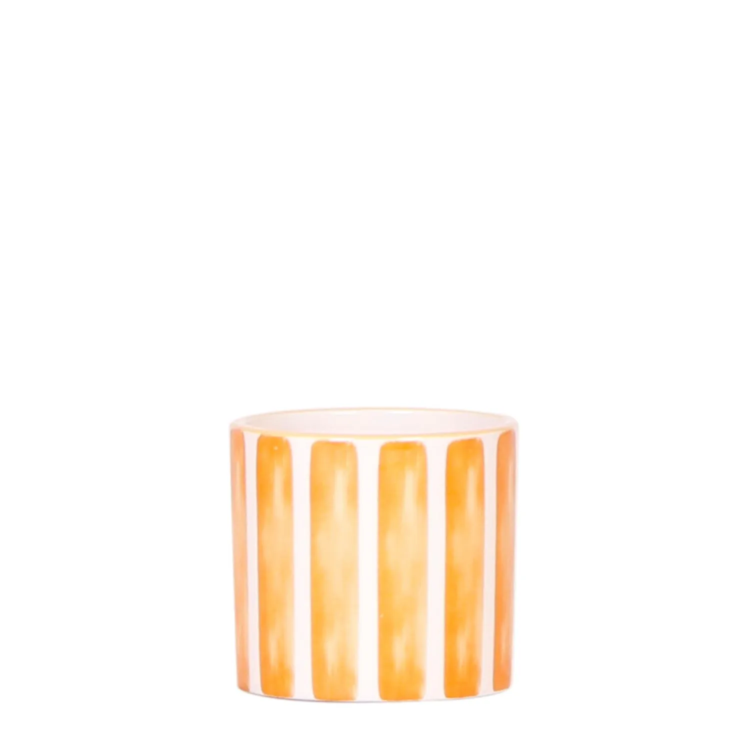Plant and Stories Painted Stripe cache-pot céramique jaune 9 cm
