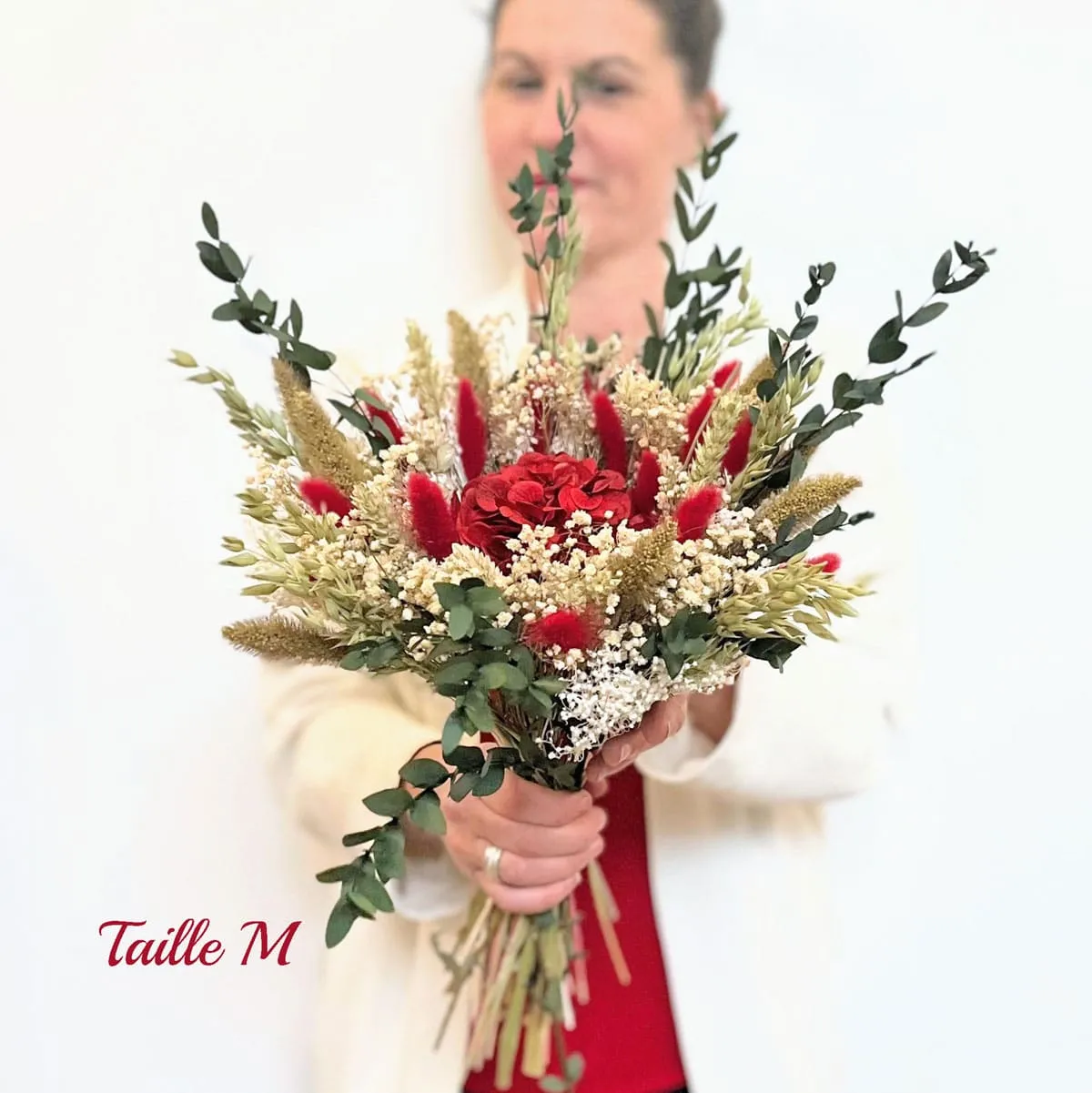 Réconciliation Végétale Amour bouquet fleurs séchées hortensia rouge