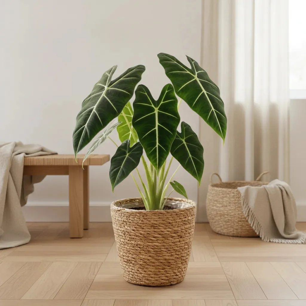 Plant and Stories Alocasia Frydek plante d’intérieur 60 cm velours