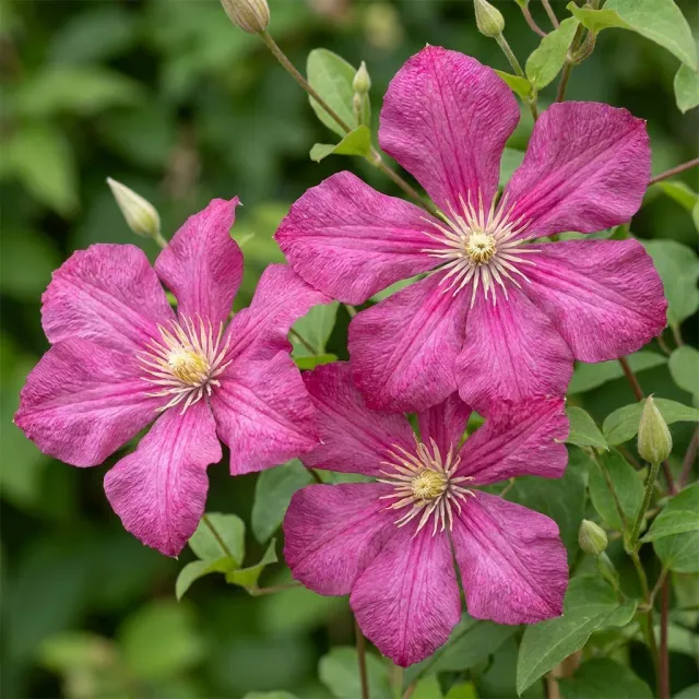 Plant and Stories Clematis Ville de Lyon grimpante 2 plants carminé