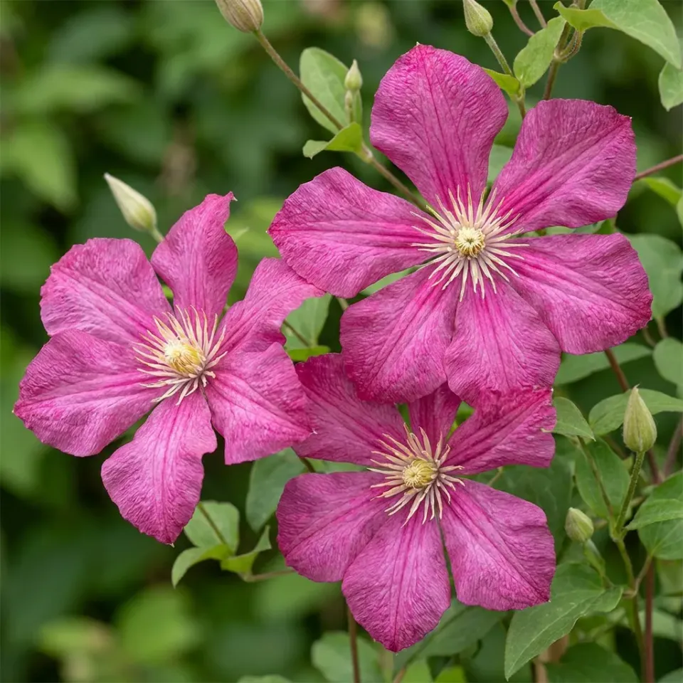 Plant and Stories Clematis Ville de Lyon grimpante 2 plants carminé