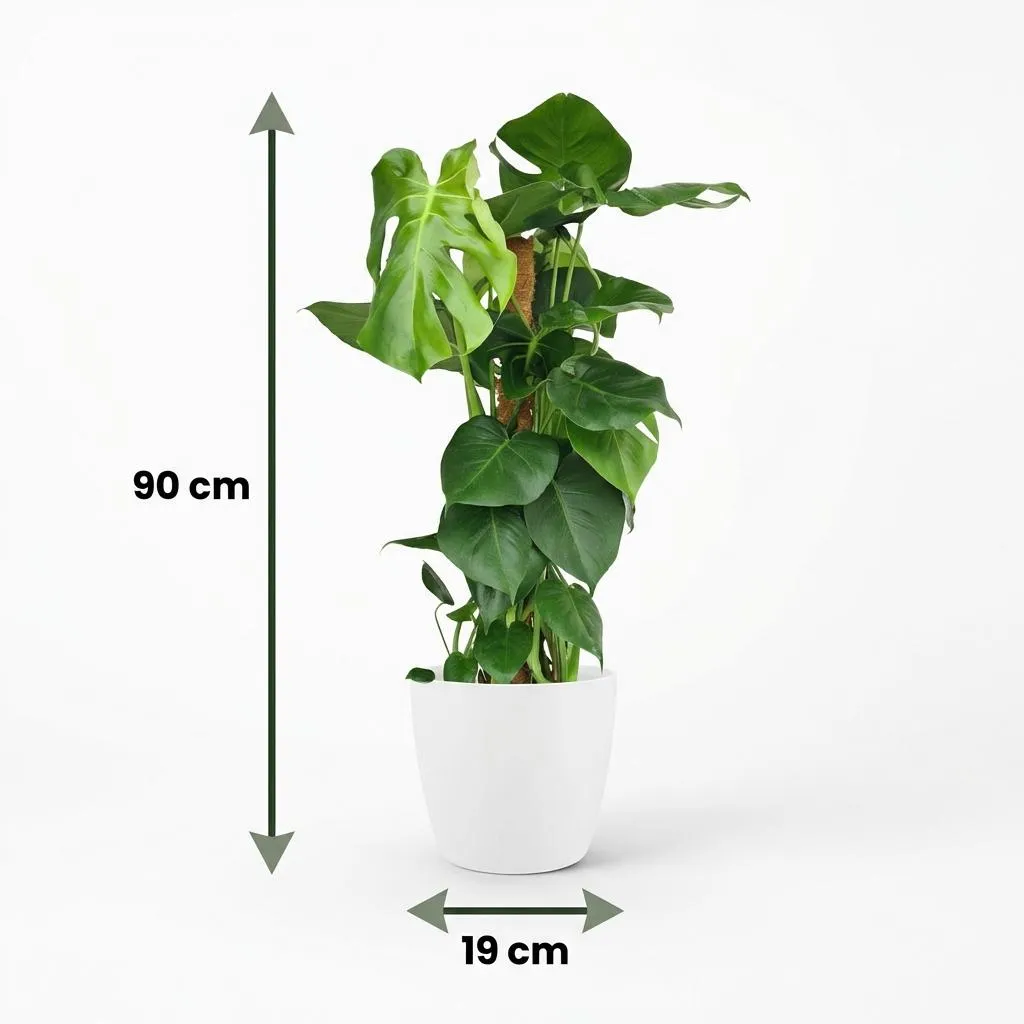PLANT AND STORIES Monstera Deliciosa tuteur plante 90 cm fenêtrée