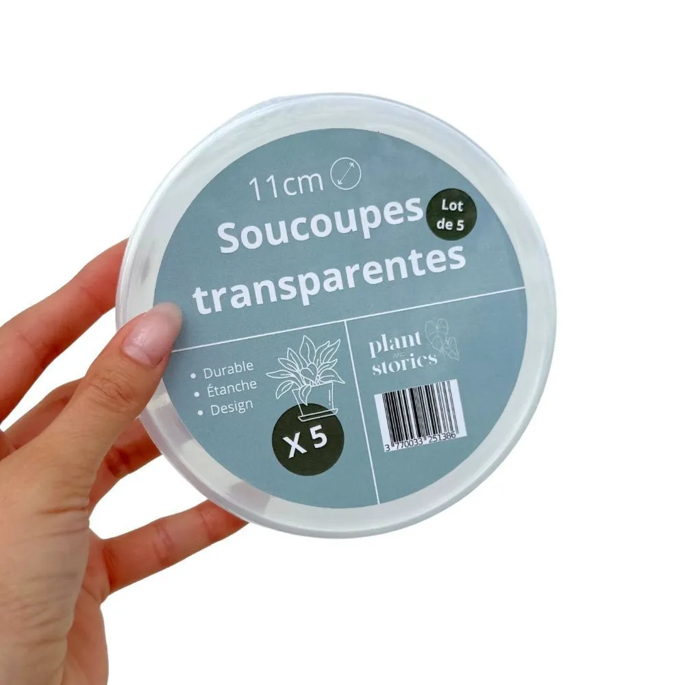 Plant and Stories Pack 50 soucoupes transparentes rigides pour plantes