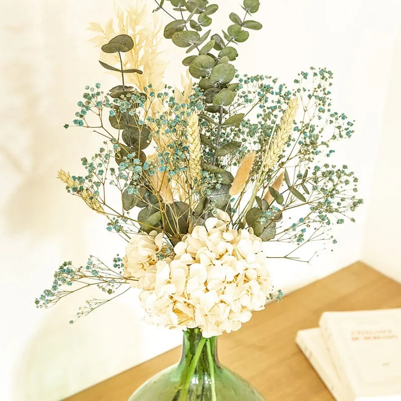 Réconciliation Végétale Joyce bouquet fleurs séchées dame-jeanne blanc