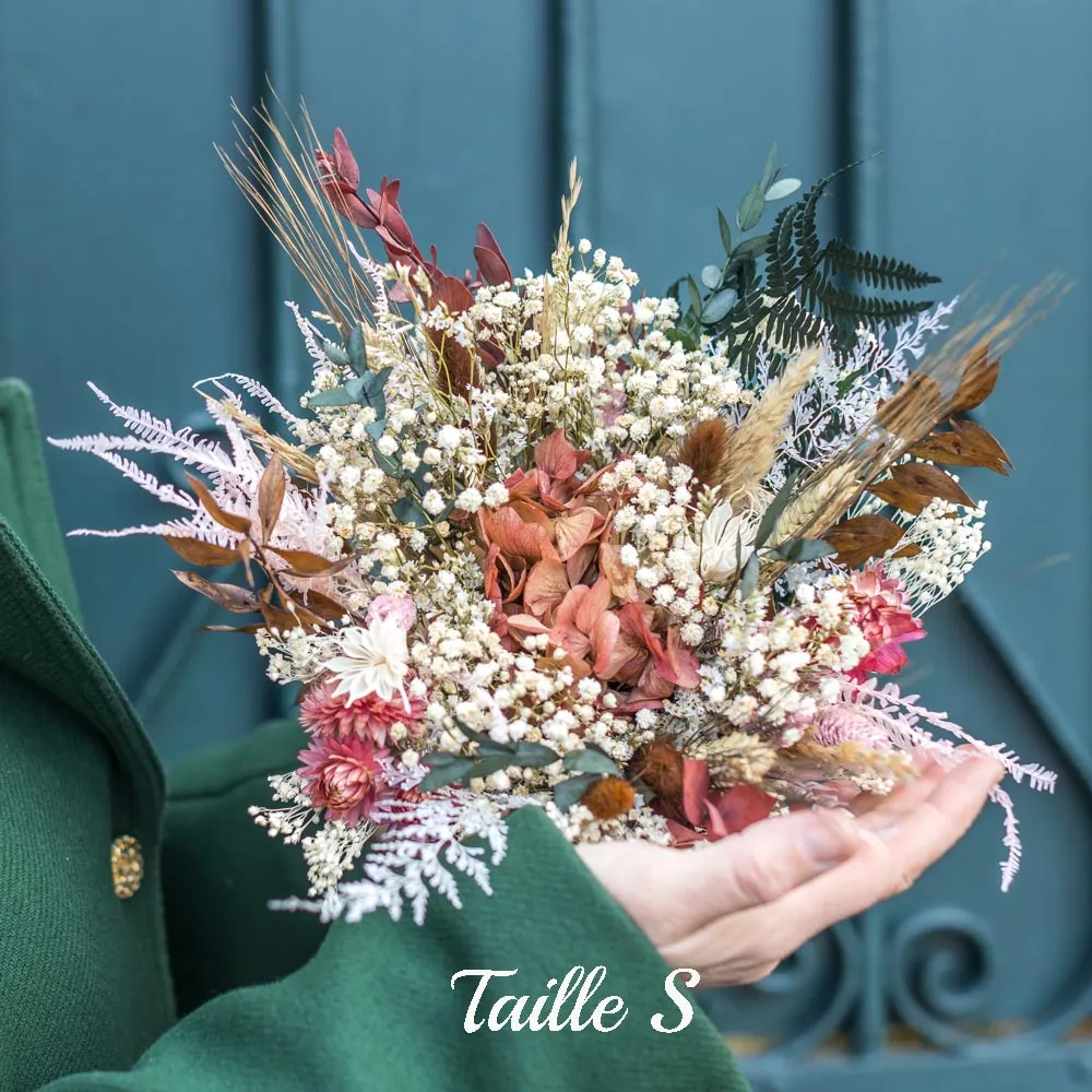 Réconciliation Végétale Manon bouquet fleurs séchées hortensia rose