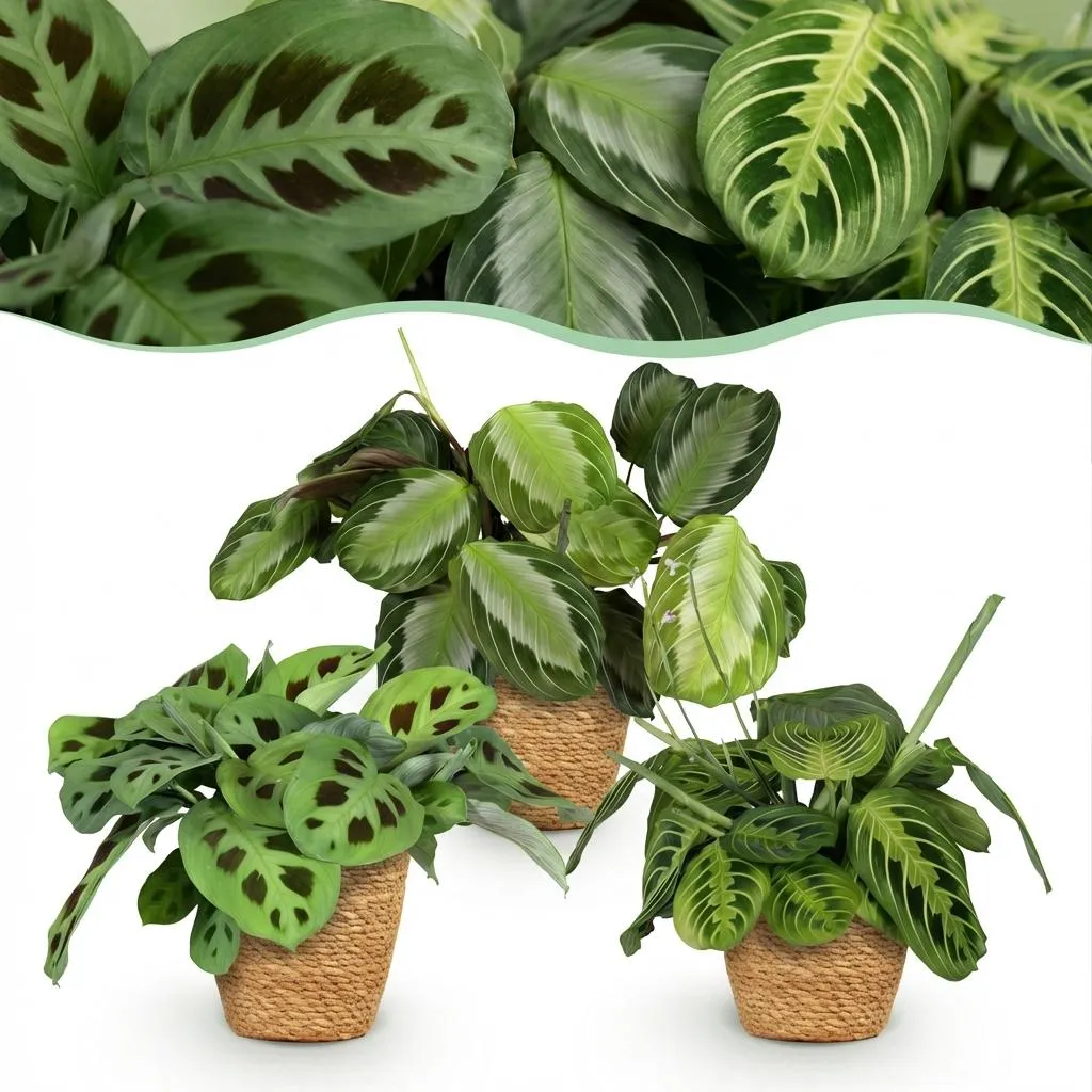 Plant and Stories Maranta Mix Silverband Lemon Lime pot 12cm pet-friendly