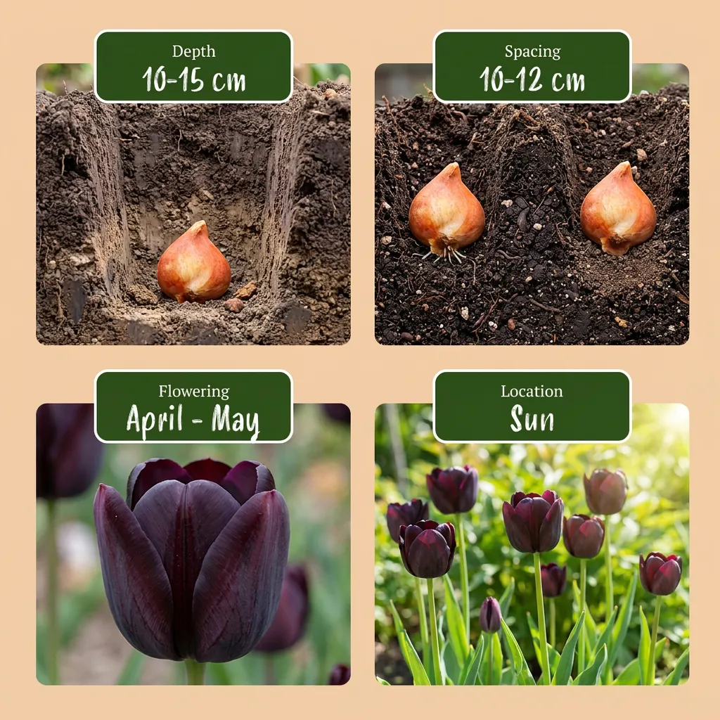Plant and Stories tulipe noire bulbes 35 velours sombre