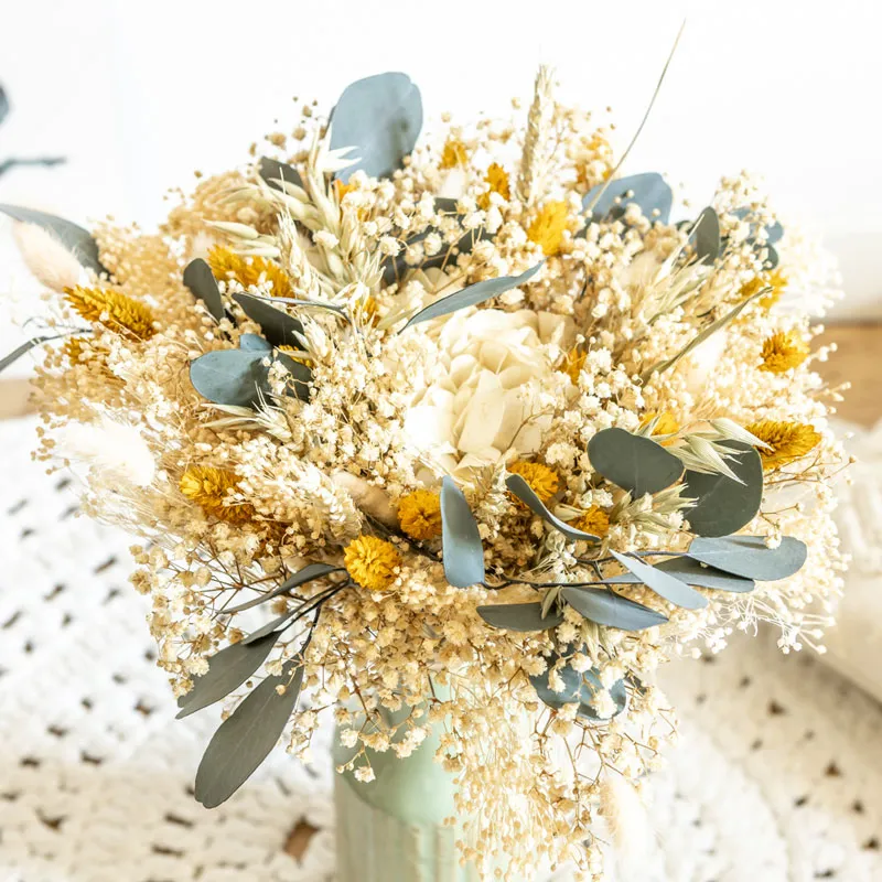 Réconciliation Végétale Georgette bouquet séché hortensia blanc