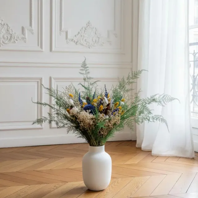 Réconciliation Végétale Billy bouquet fleurs séchées M bleu