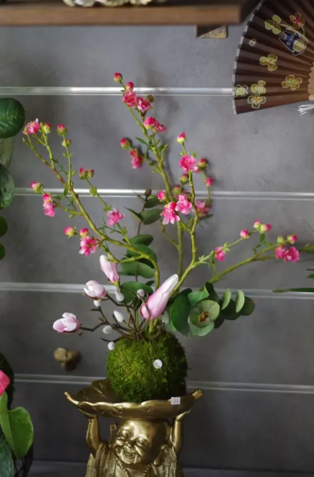 Aquaphyte Sakura Pinky kokedama artificiel cerisier