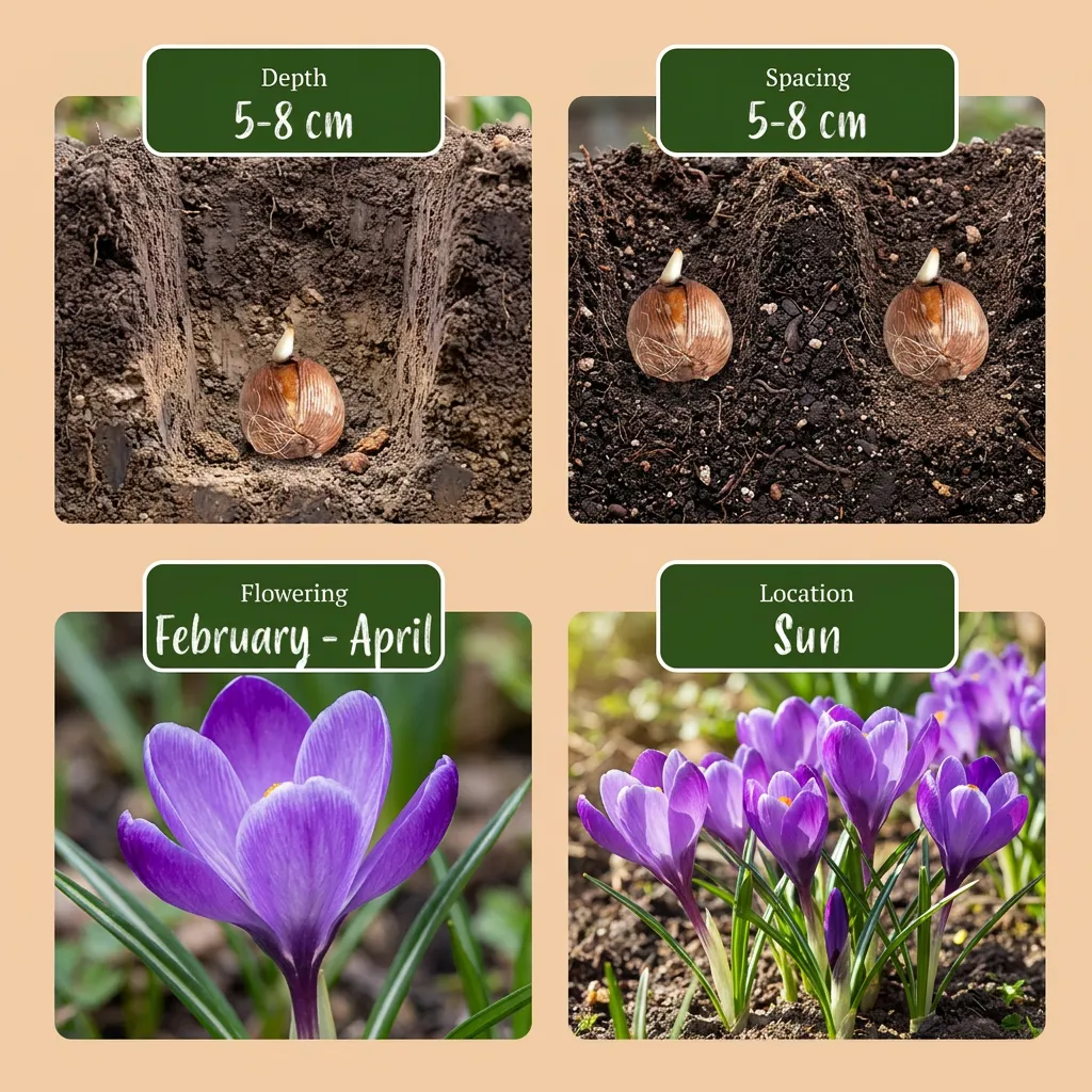 Plant and Stories Crocus mélange bleu bulbes 60 calibre 7/8