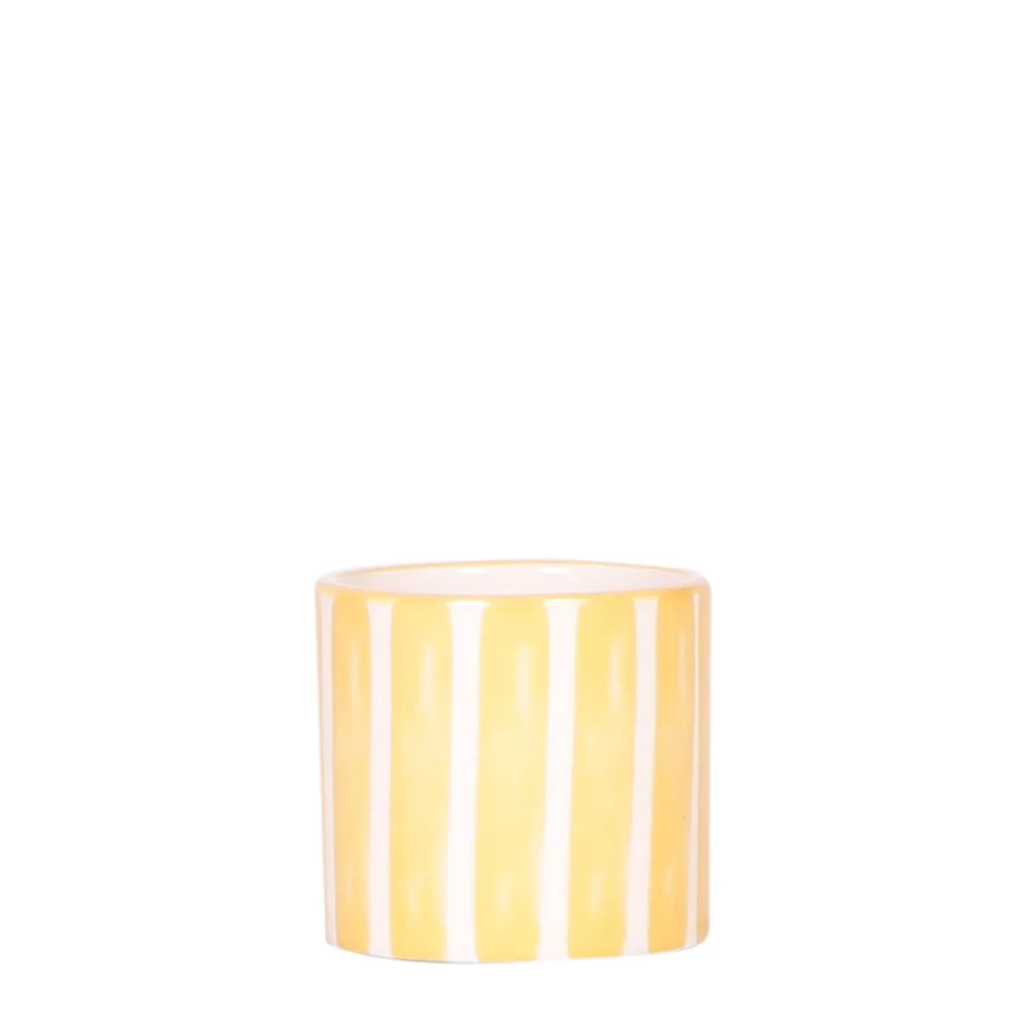 Plant and Stories Painted Stripe cache-pot céramique jaune 9 cm