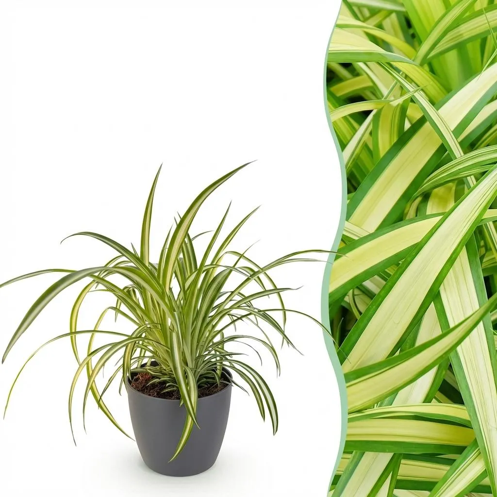 Plant and Stories Chlorophytum Plante Araignée Pot 12cm Blanc
