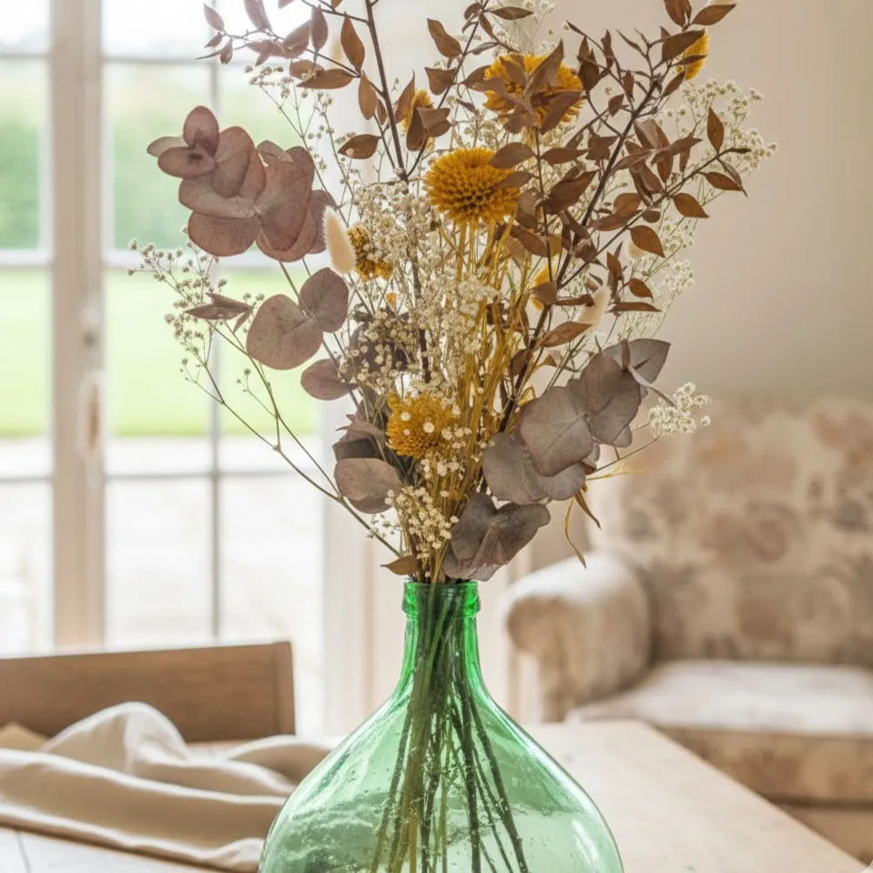 Réconciliation Végétale Josie bouquet fleurs séchées dame-jeanne