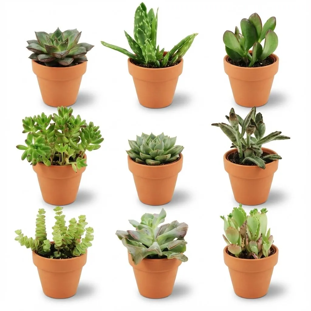 Plant and Stories Mini Mélange Succulentes terre cuite 8cm lot 9