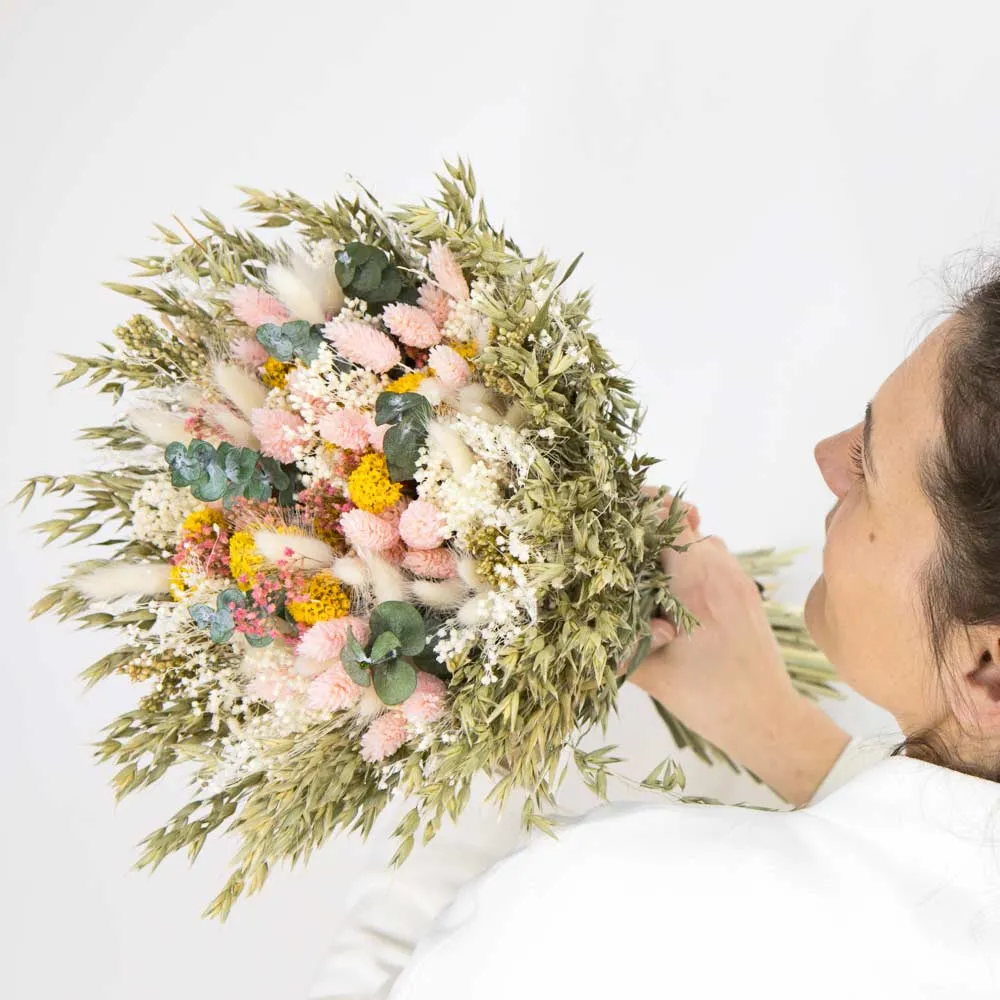 Réconciliation Végétale Joséphine bouquet fleurs séchées XXL rose