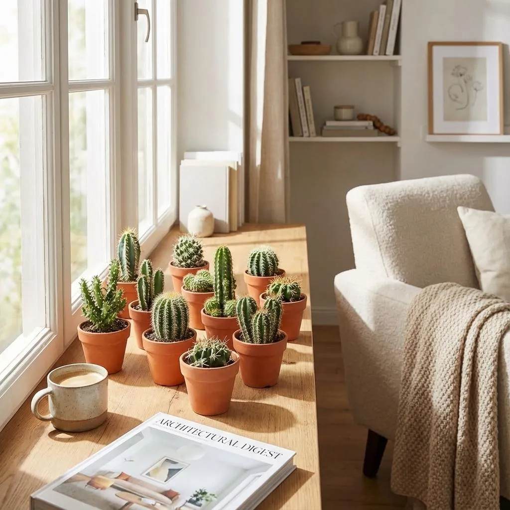 Plant and Stories Mini Mélange cactus 9 plantes pot 8cm terracotta