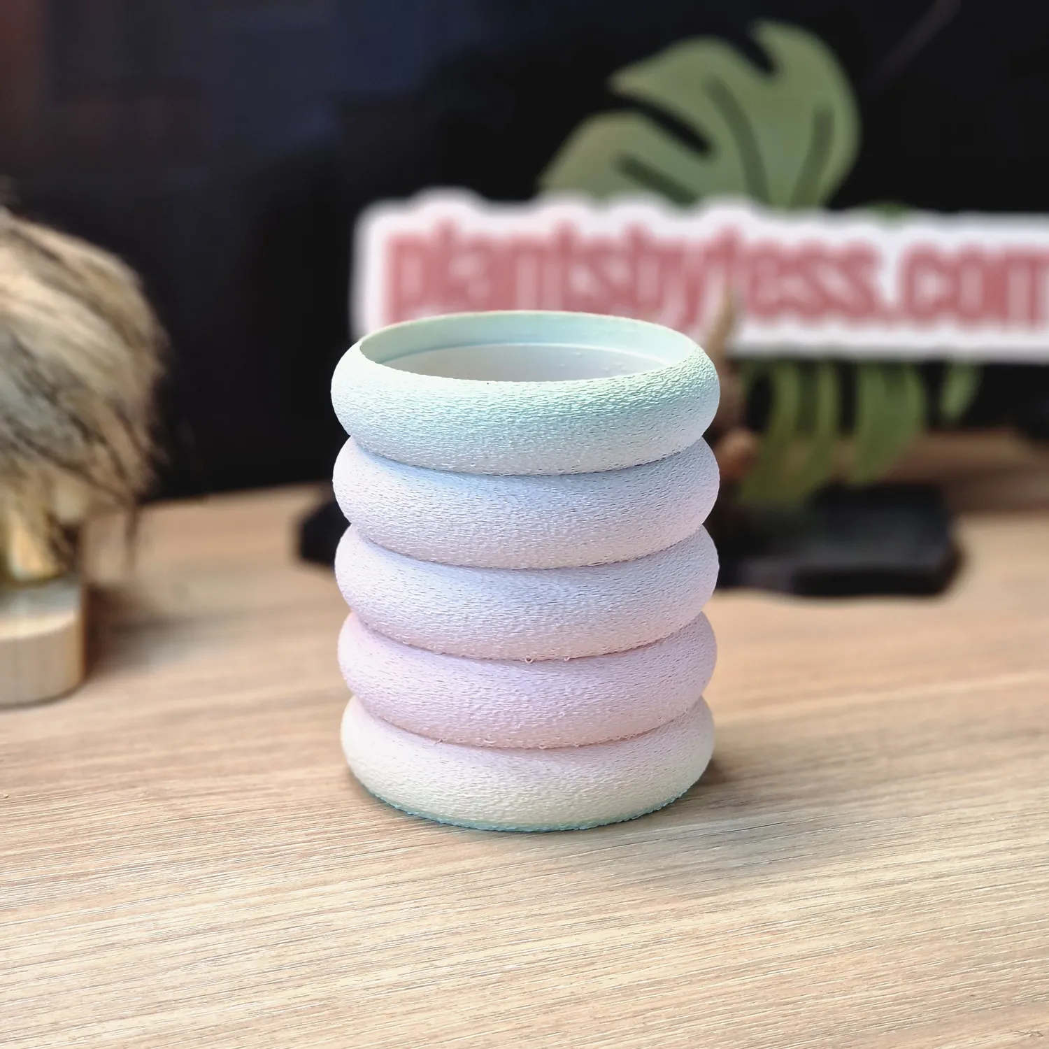 plant.ess Midi Sips Marshmallow cache-pot rose auto-arrosant