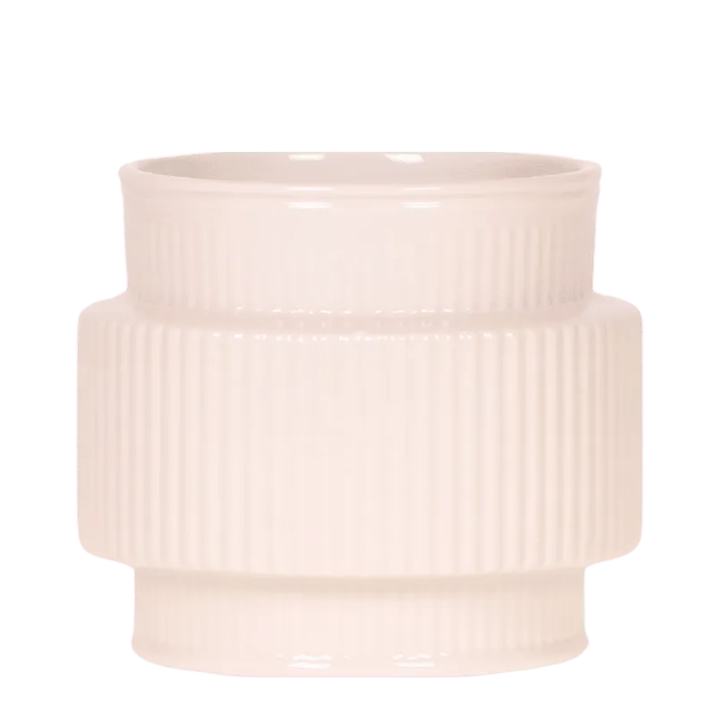 Plant and Stories cache-pot céramique nervuré blanc 12 cm