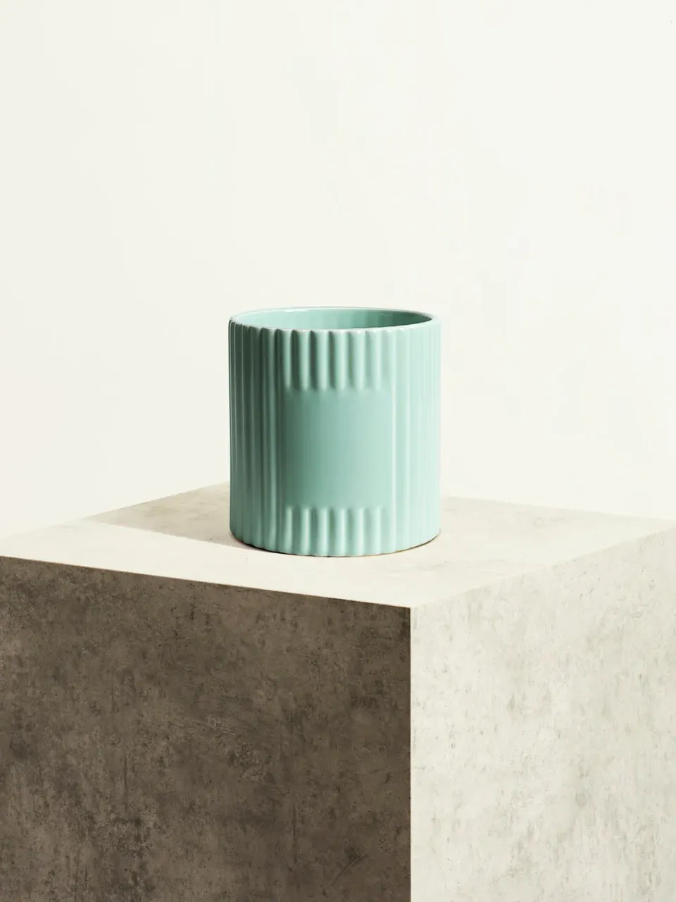 By Charlot Cannelée Vert Céladon cache-pot céramique M 14 cm
