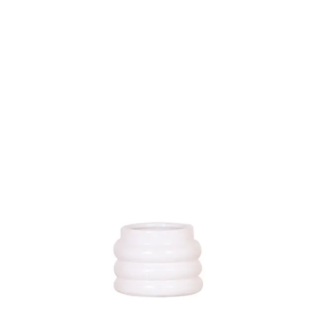 Plant and Stories cache-pot céramique blanc bulles 9 cm graphique