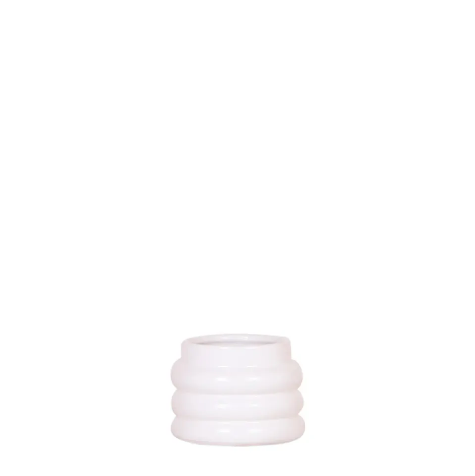 Plant and Stories cache-pot céramique blanc bulles 9 cm graphique