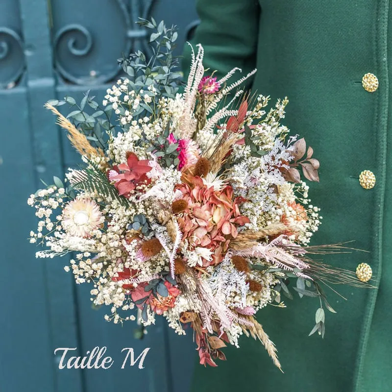 Réconciliation Végétale Manon bouquet fleurs séchées hortensia rose