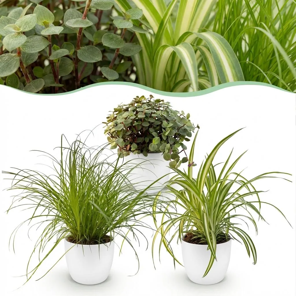 Plant and Stories Cyperus Calissia Chlorophytum plantes pot 12 cm blanc