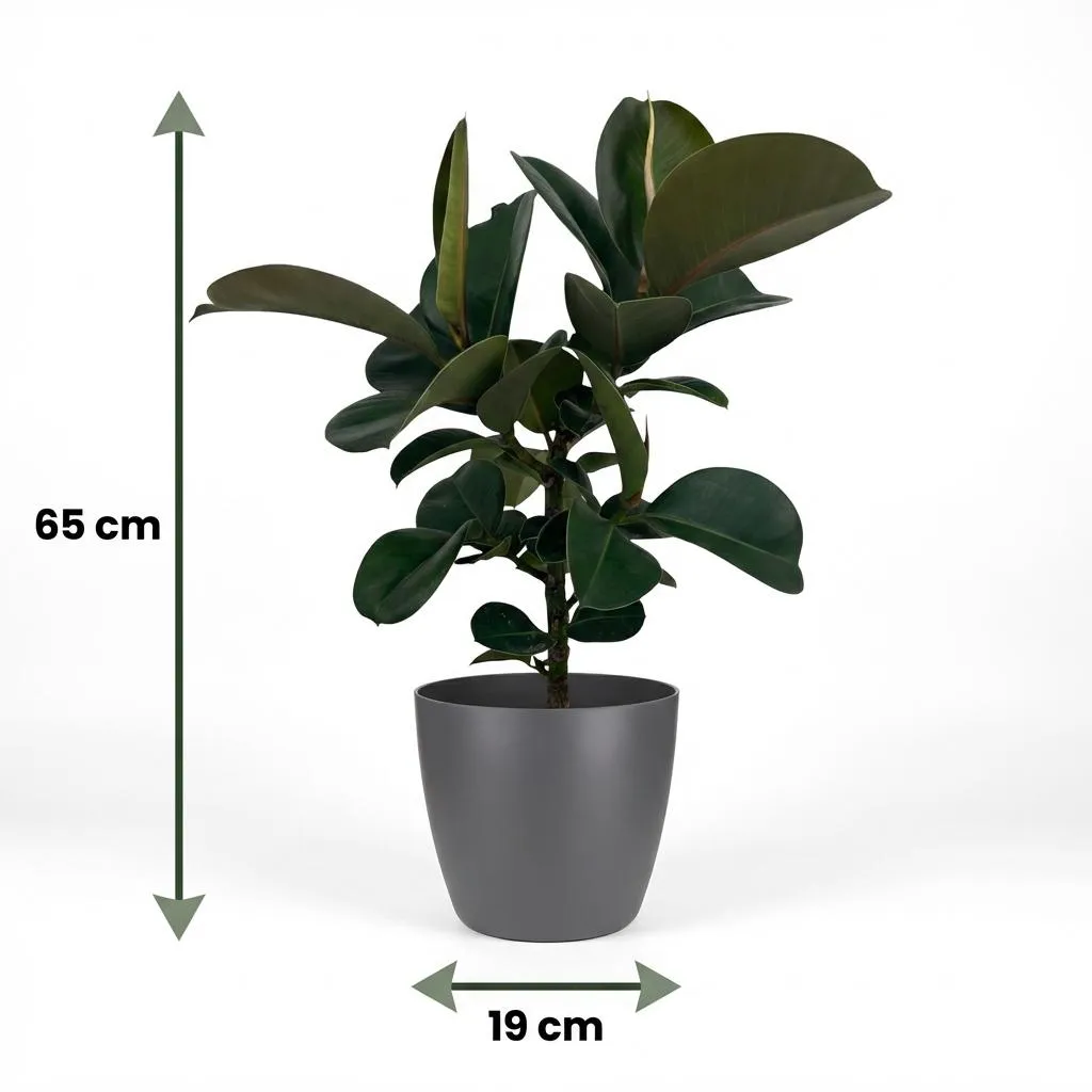 Plant and Stories Ficus Elastica Cloe caoutchouc 65cm sans cache-pot