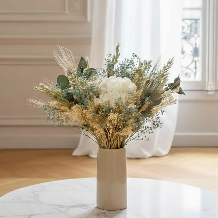 Réconciliation Végétale Clémence bouquet fleurs séchées blanc S