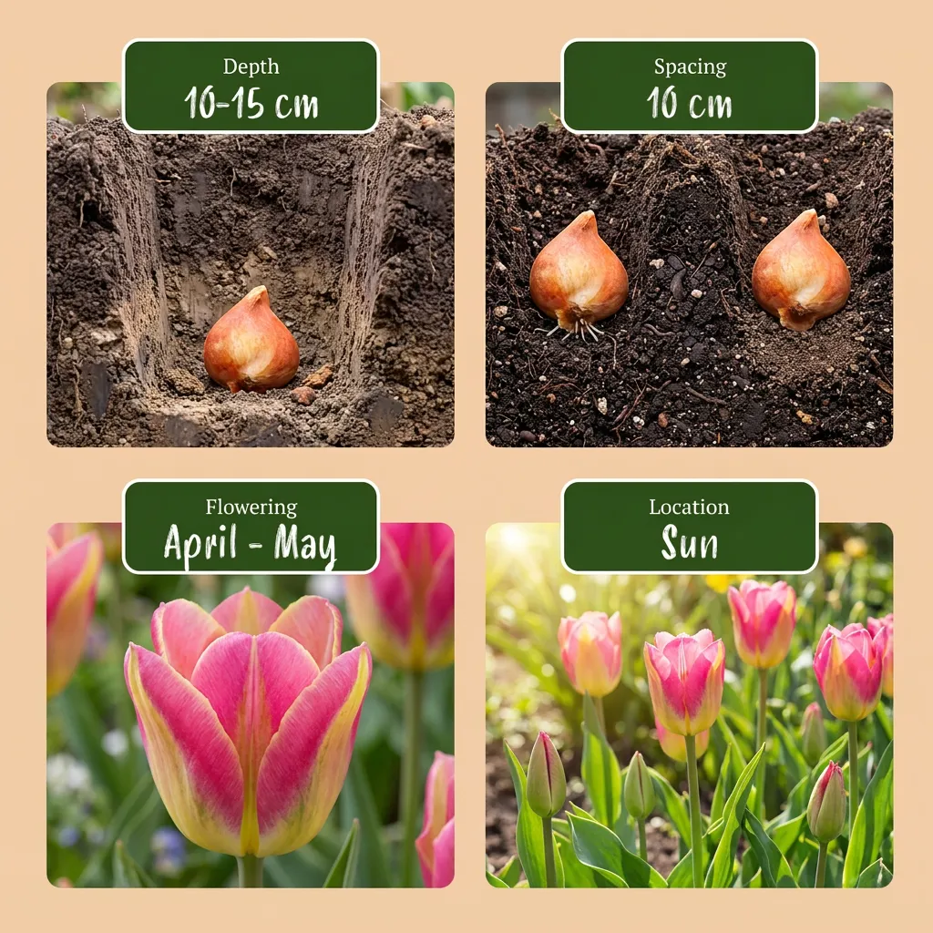 Plant and Stories Tulipe Striped Crown bulbes 12 bulbes rayée double