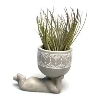 Airplantshop Lazy Airplantman figurine grise plante