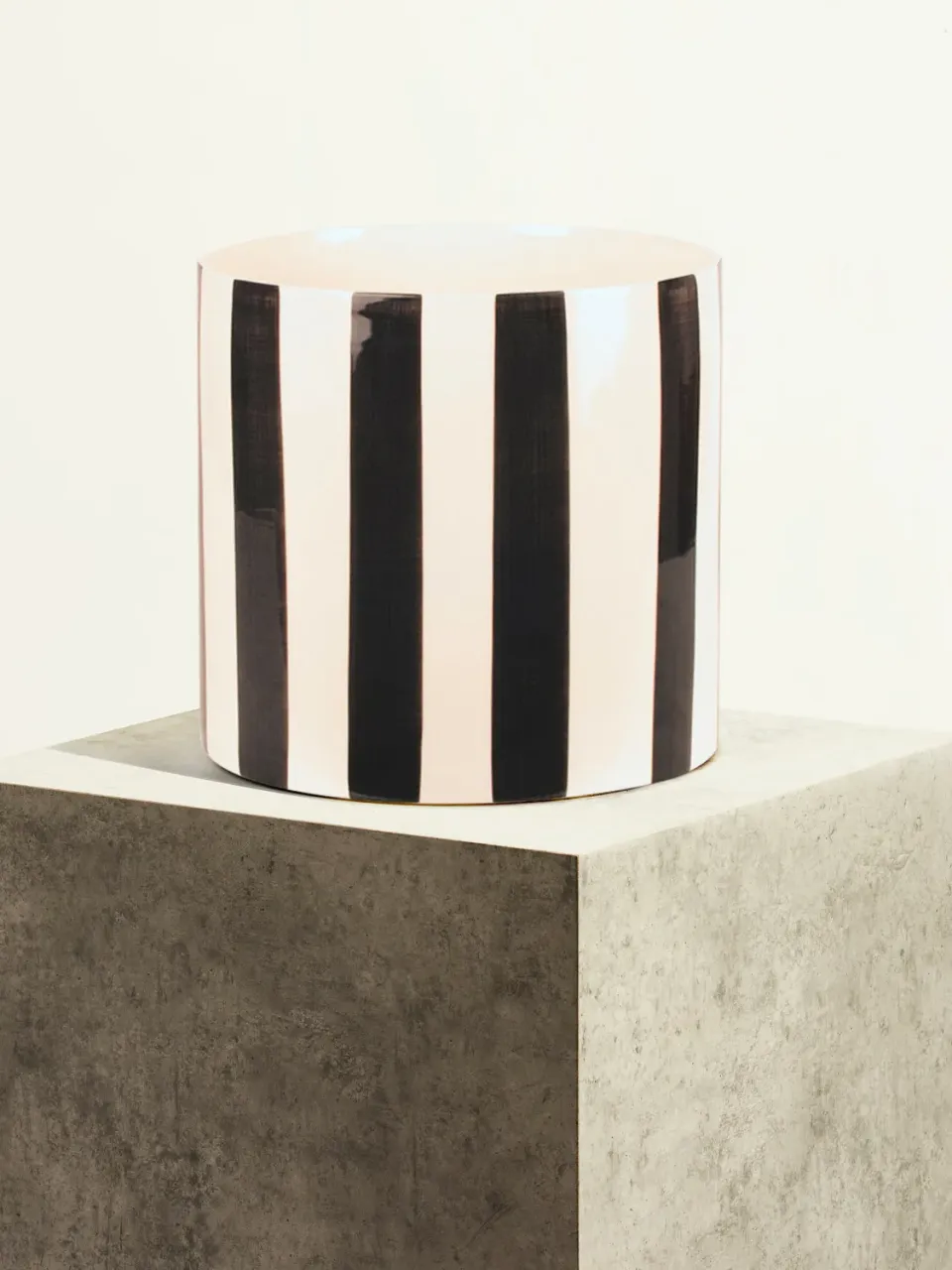 By Charlot Color Block rayée XL cache-pot 24 cm noir