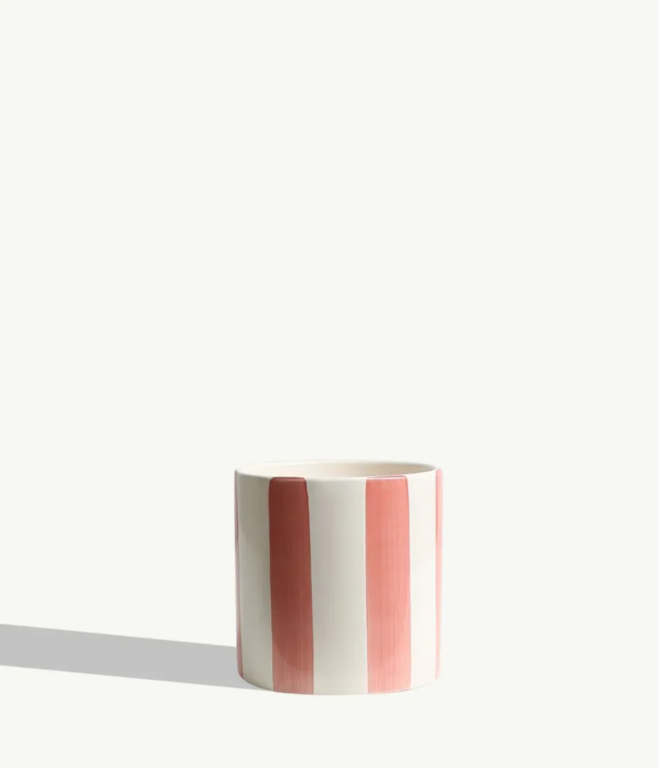 By Charlot Color Block Céramique rayée cache-pot rose sorbet M