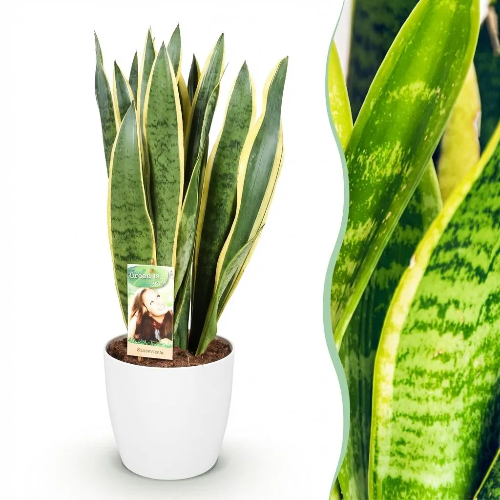 Plant and Stories Sansevieria Laurentii plante pot 17 cm bord jaune