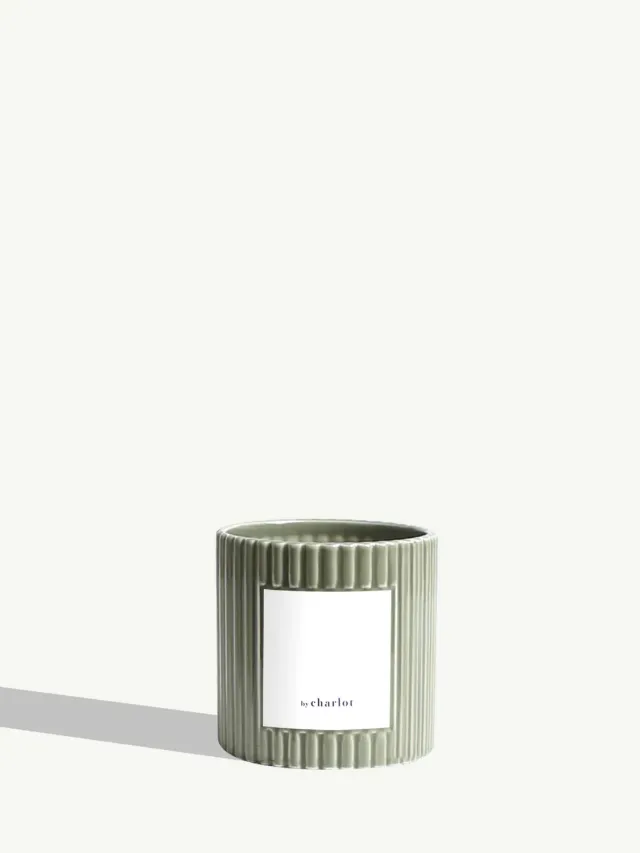 By Charlot Cannelée cache-pot céramique S vert olive