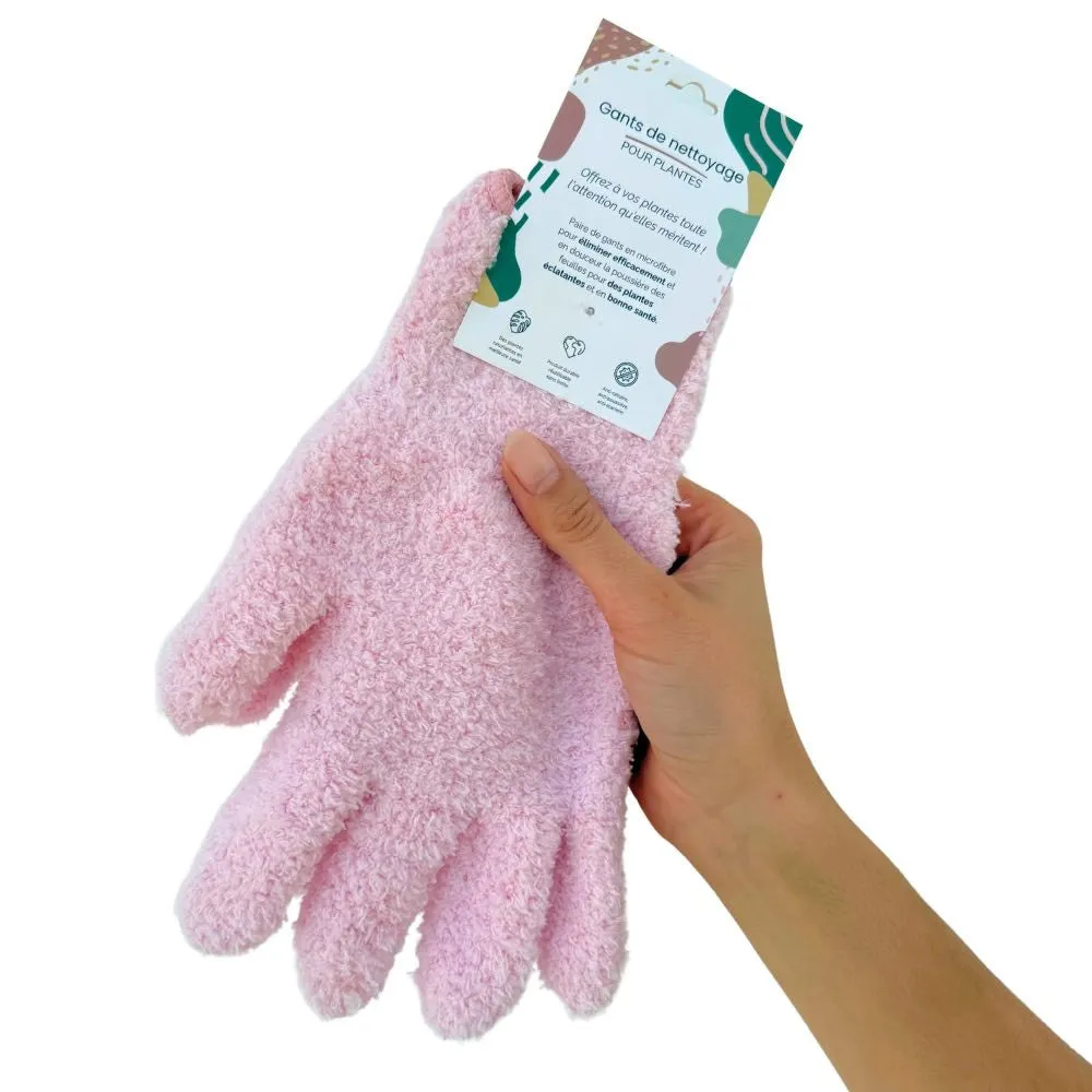 Plant and Stories Gants Nettoyage Plante Microfibre Anti-calcaire Rose