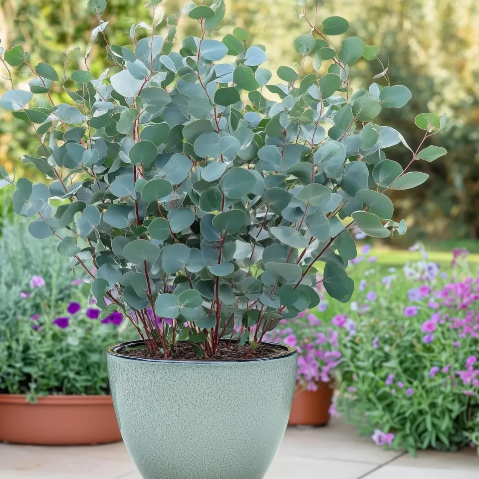 Plant and Stories eucalyptus Gunnii pot 17cm 2 plants bleu-vert