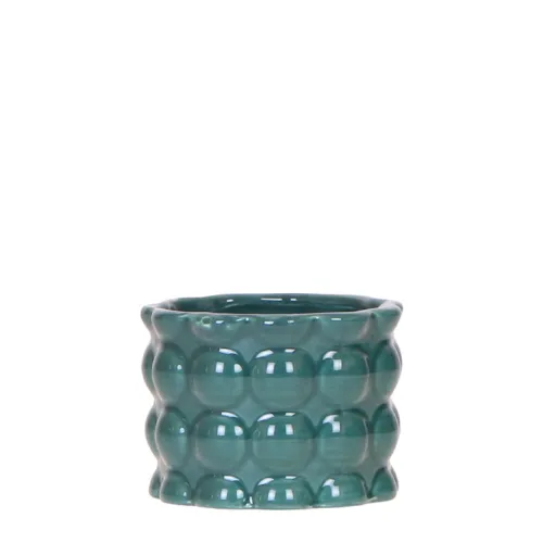 Plant and Stories Cache-pot céramique bulles vert 12 cm brillant