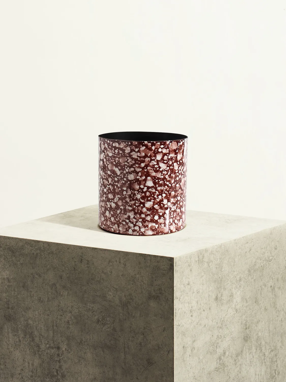 By Charlot pot cache-pot métal rouge jaspe 14 cm