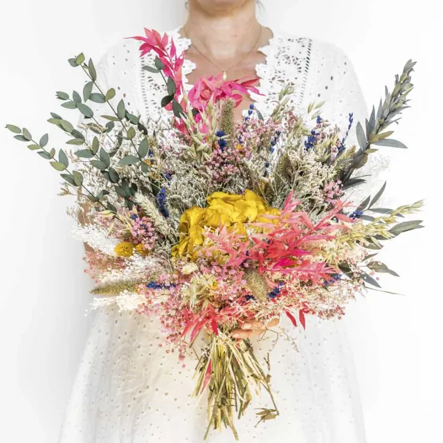 Réconciliation Végétale Marie bouquet fleurs séchées jaune