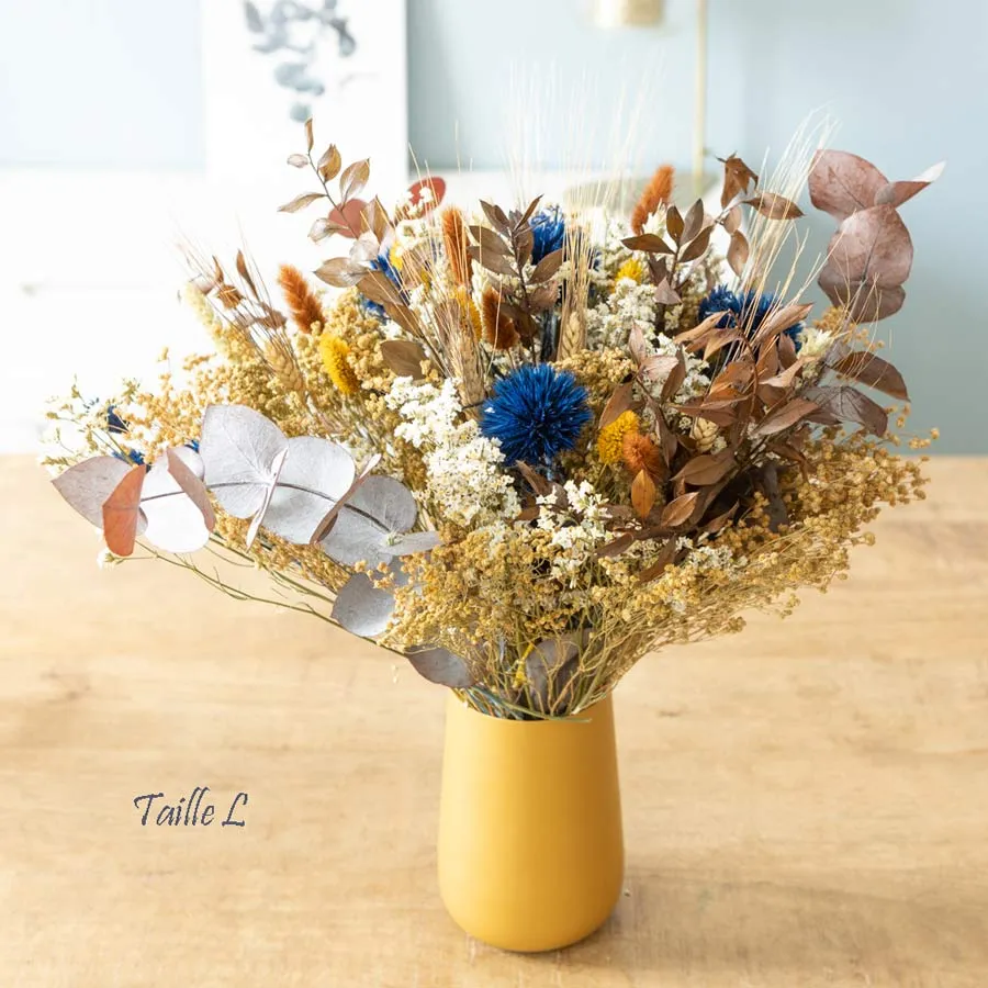 Réconciliation Végétale Lucienne bouquet fleurs séchées bleu S