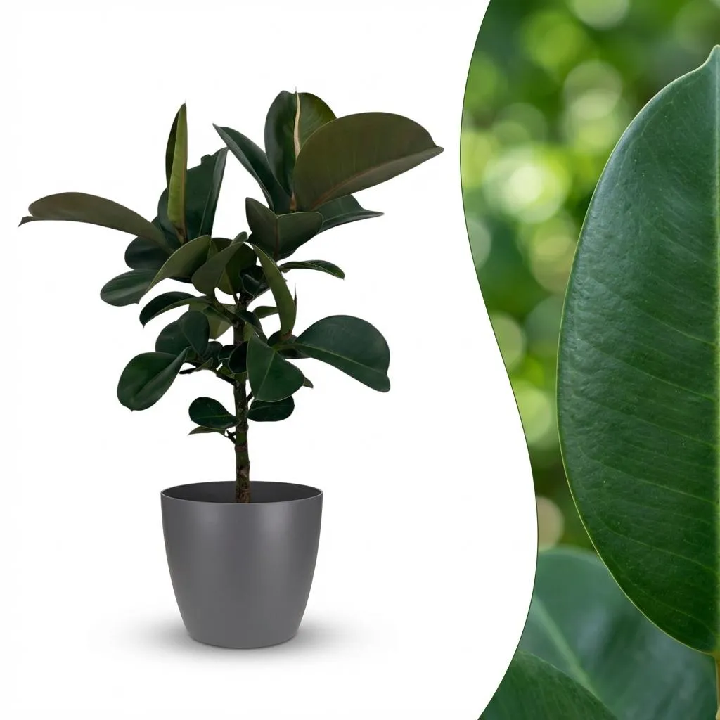 Plant and Stories Ficus Elastica Cloe caoutchouc 65cm sans cache-pot