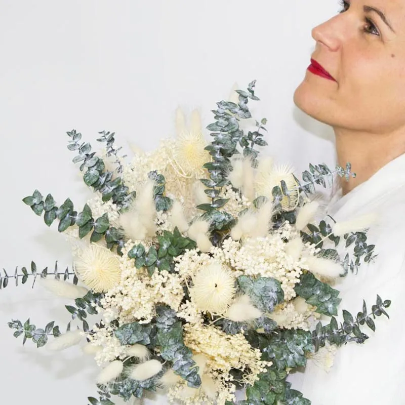 Réconciliation Végétale Appoline bouquet fleurs séchées blanc 50 cm