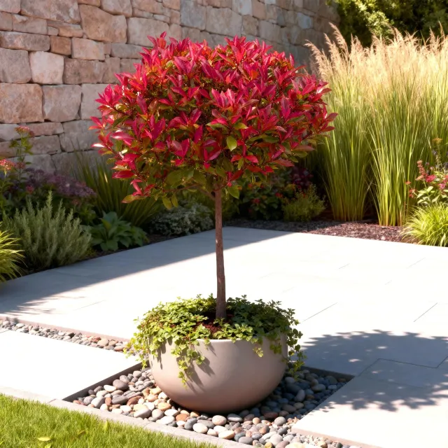 Plant and Stories Photinia Carre arbuste haie pot 19 cm persistant